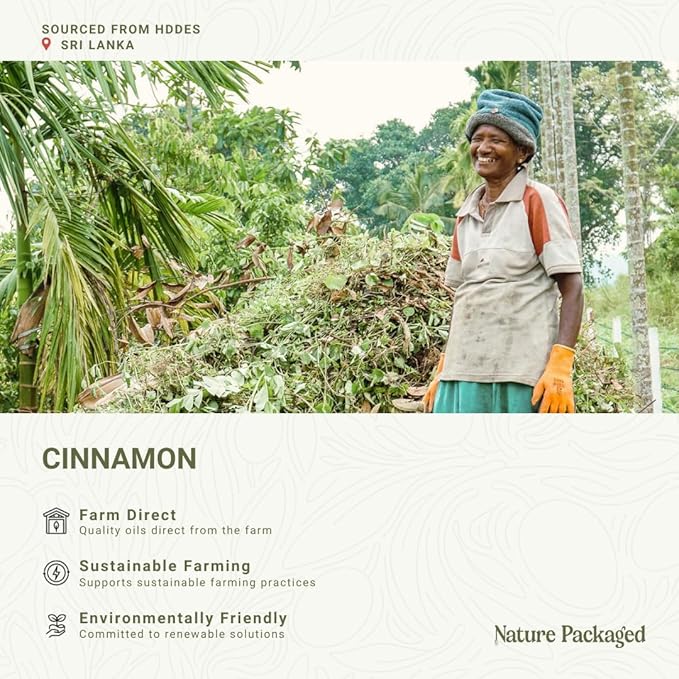 Cinnamon Essential Oil - Direct from Sri Lankan Essential Oils - 100% Pure - Natural Aceite de Canela for Aromatherapy & Wellness - Premium Grade (8oz)