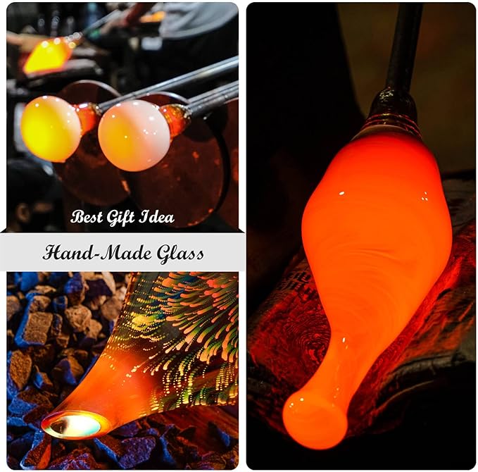 Porseme Essential Oil Diffuser Hand-Blown Glass Aroma Diffusor, Aromatherapy Unltrasonic Cool Mist deffuser, 7 Color Changing, Waterless Shut-Off, Timer Function for Home Office(150ml, Rose Gold)