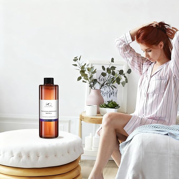 Diffuser Oil Luxury Essential Oils for Diffuser Refill & Air Freshener,Long-Lasting Natural Home Fragrance and Hotel Scent for Diffusers - 8.45 Fl.oz(250ml), Lavender & Sandalwood