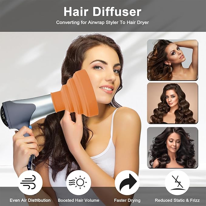 WAJIAYON Universal Collapsible Hair Dryer Diffuser Attachment-Foldable Portable Travel and Easy Storage Hair Diffuser Fit Most Hair Dryers with Nozzle Diameter D-1.575Inch to 1.968 Inch (4-5cm) - Glod