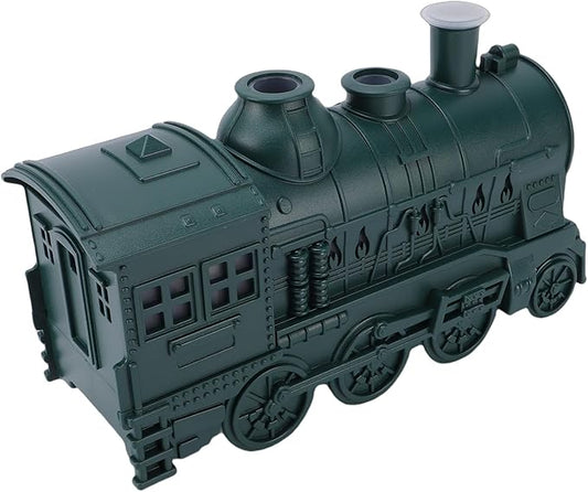 EBTOOLS 300Ml 8W Train Shaped Humidifier With Night Light, Dual Spray Modes, Warm and Cool Blue Light, Low Noise, Essential Oil Diffuser, Misting Function, Cool Mist Humidifier (green)