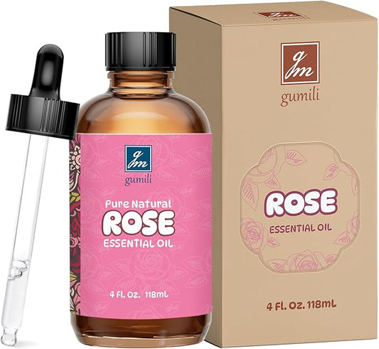 GM Gumili Rose Essential Oil for Face, Hair, Body, Skin, Aromatherapy, Essential Oils Diffuser, DIY Blends - 4 Oz