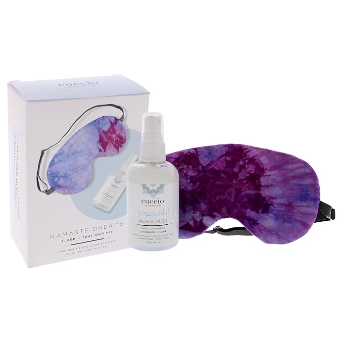 Cuccio Somatology Namaste Dream Kit - Bedtime Aromatherapy Ritual - Relax and Calm Senses - For Restful Sleep, Wake Up Refreshed and Aware - with Lavender Infused Room Mist and Eye Mask - 2 Piece Kit