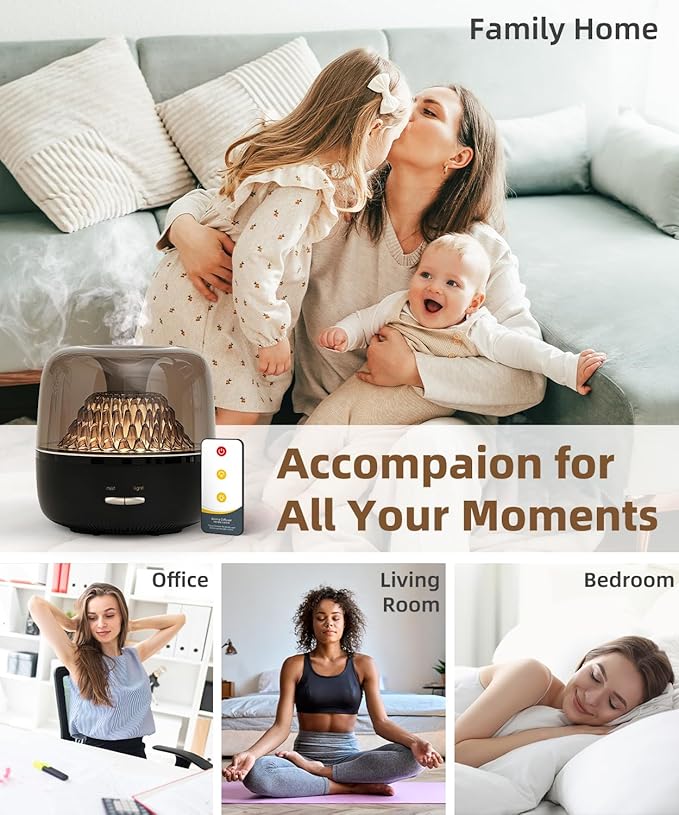Small Essential Oil Diffuser for Home, Stylish Volcano Mountain View & Colorful Lighting, Aromatherapy Aroma Diffusers, Small Size for Personal Office Desk Bedroom Bathroom