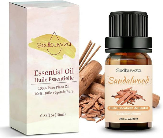 Sedbuwza Sandalwood Essential Oil, Pure Organic Sandalwood Fragrance Oil for Diffuser, Humidifier, Soap, Candle, Perfume
