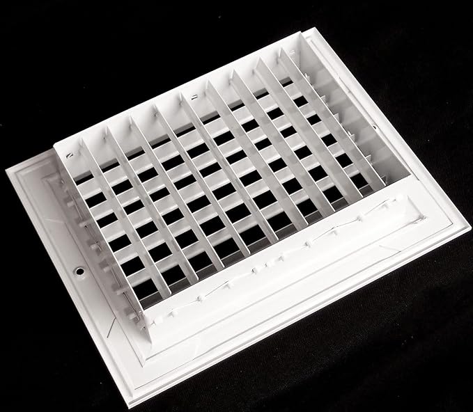 HVAC Premium 14''w X 6''h Aluminum Double Deflection Adjustable Air Supply HVAC Diffuser - Full Control Vertical/Horizontal Airflow Direction - Vent Duct Cover [Outer Dimensions: 15.6''w X 7.6''h]