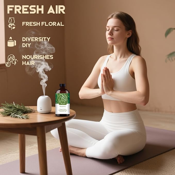 Rosemary Essential Oil – MLYNKL Rosemary Oils 4.33 fl oz for Diffusers, Humidifiers, Massage, DIY Candles, Soap, Cleaning, Home, Yoga, Office, Gifts - 130 ml