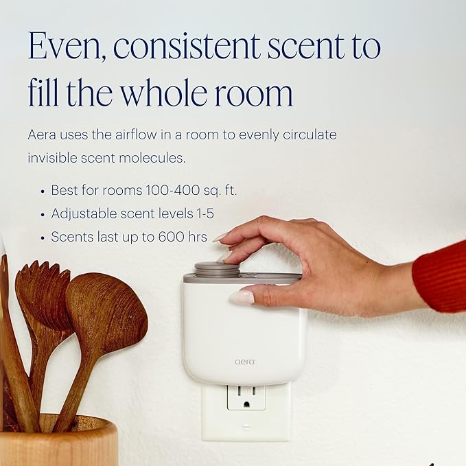 AERA Mini Waterless Plug-in Essential Oil Diffuser for Rooms 100–400 sq ft, – Smart Scent Machine with App & Alexa Control, Hypoallergenic Home Fragrance (Capsules Sold Separately) – Terracotta