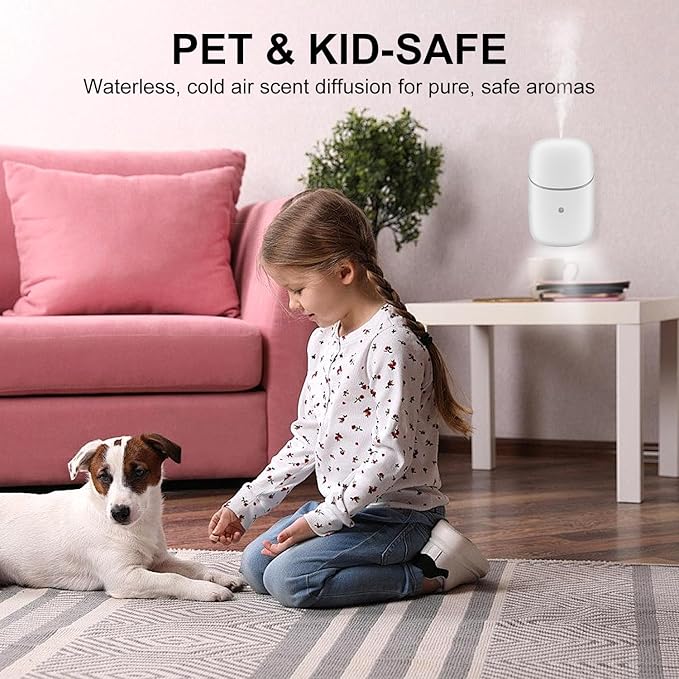 Plug in Waterless Diffuser, 500 Sq. Ft Coverage, Plug in Essential Oil Diffuser & Small Wall Diffuser with Low/High and Off Switch and Auto Night Light -10ML-910