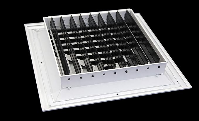 HVAC Premium 8 x 8 HVAC Vent Cover - 4 Way Supply Grille - Duct Cover & Diffuser - Low Noise - for Ceiling - with Opposing Damper Blades [Outer Dimensions: 11'' Width