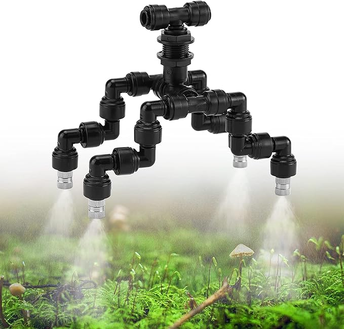 CozyCabin 4-Heads Reptile Mister Nozzles, 1/4'' Reptile Spray Nozzle 360 Degree Adjustable Detachable Nozzle - Fine Mist Fogger for Terrarium, Aquarium Rainforest
