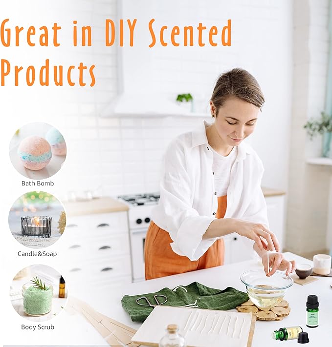 Summer Essential Oils for Diffusers for Home, MitFlor Fragrance Oil Set, Soap & Candle Making Scents, 6x10ml with Ocean, Midsummer Night, Pineapple and More, Aromatherapy Diffuser Oil Gift Set
