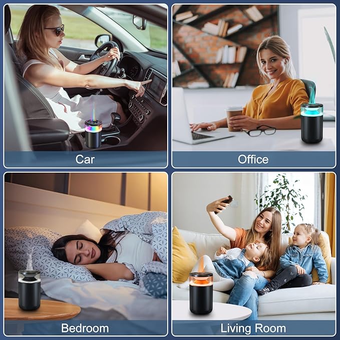 2025 Upgraded Smart Car Air Freshener Diffuser, New Car Smell Air Freshener Long Lasting, Auto On/Off, Adjustable Modes, Car Scent with 8 Ambient Lights, Car Diffusers for Essential Oil-Snow Mountain
