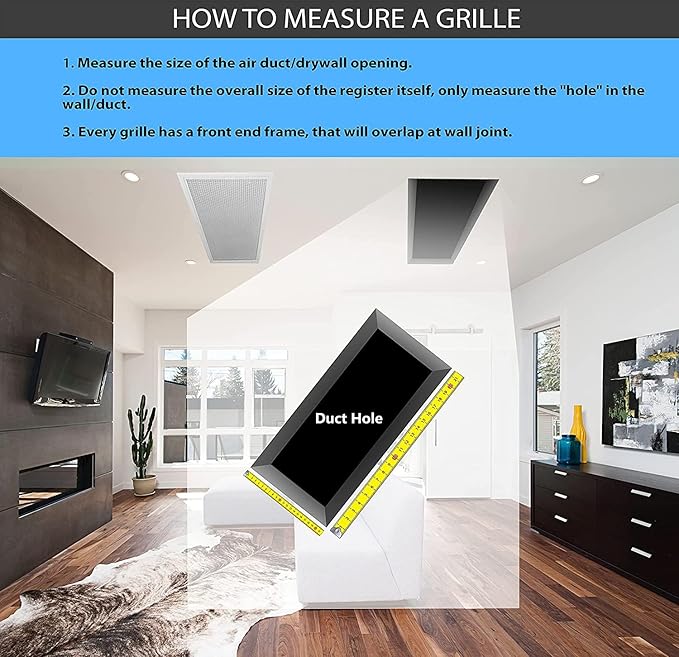 HVAC Premium 14''w X 6''h Aluminum Double Deflection Adjustable Air Supply HVAC Diffuser - Full Control Vertical/Horizontal Airflow Direction - Vent Duct Cover [Outer Dimensions: 15.6''w X 7.6''h]