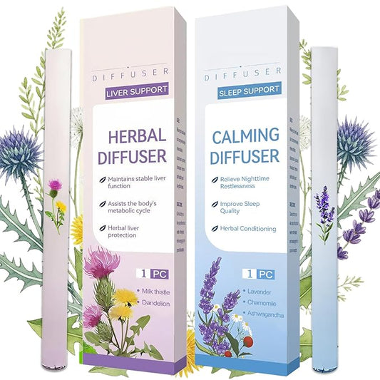 2 PCS Herbal Diffuser Pen Quit Smoking,Mullein Diffuser Pen with Mint and Thyme for Lung Cleansing, Freshens Breath & Quitting Bad Habit - Up to 600 Uses