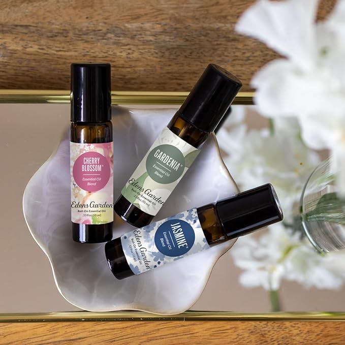 Edens Garden Gardenia Essential Oil Roll-On – Pre-Diluted Floral Blend, 100% Pure Aromatherapy & Natural Perfume, Skin Safe Travel Roll-On, 10 ml (.33 fl oz)