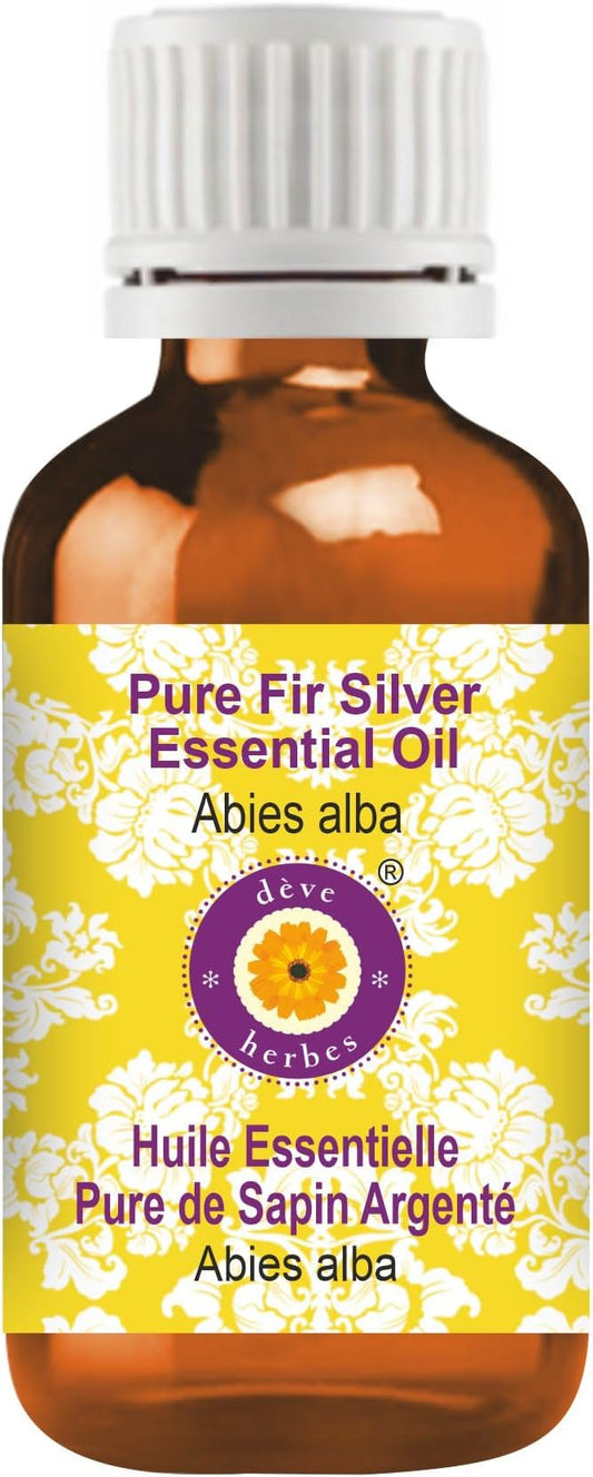 Deve Herbes Pure Fir Silver Essential Oil (Abies alba) Steam Distilled 30ml (1 oz)