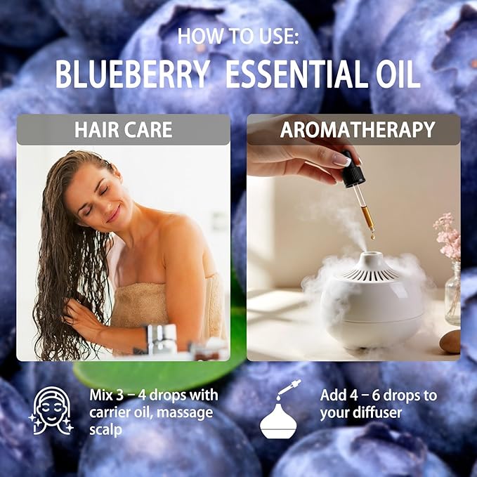Blueberry Essential Oil, 16 fl oz (480ml) - ZODION Blueberry Fragrance Oil for Diffuser, Massage, Humidifier, DIY Candle, Soap Making, Home, Bath, Yoga