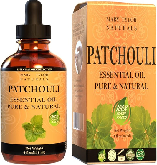 Patchouli Essential Oil (1 oz) by Mary Tylor Naturals 100% Pure Essential Oil, Therapeutic Grade, Great for Aromatherapy, DIY Projects and Much More!