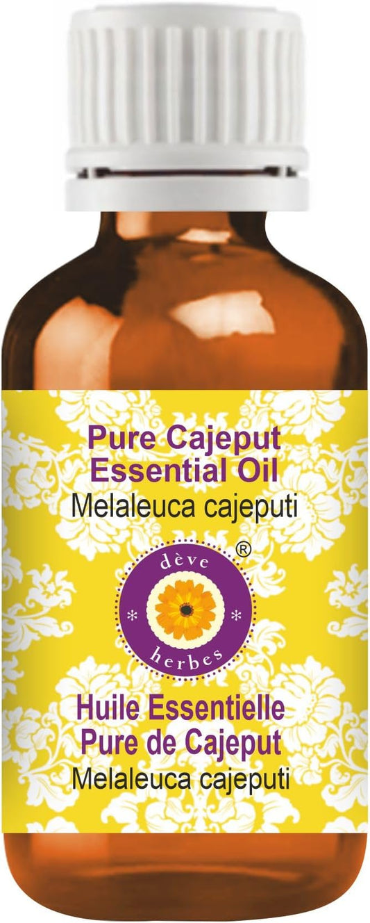 dève herbes Cajeput Essential Oil (Melaleuca cajeputi) Pure | Non-Sticky | Non-Greasy | Lightweight | Men & Women | All Skin Types | Steam Distilled 30ml (1 oz)