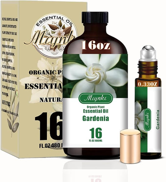 Gardenia Essential Oil – MLYNKL Gardenia Oils 16.33 fl oz for Diffusers, Humidifiers, Massage, DIY Candles, Soap, Cleaning, Home, Yoga, Office, Gifts - 490 ml
