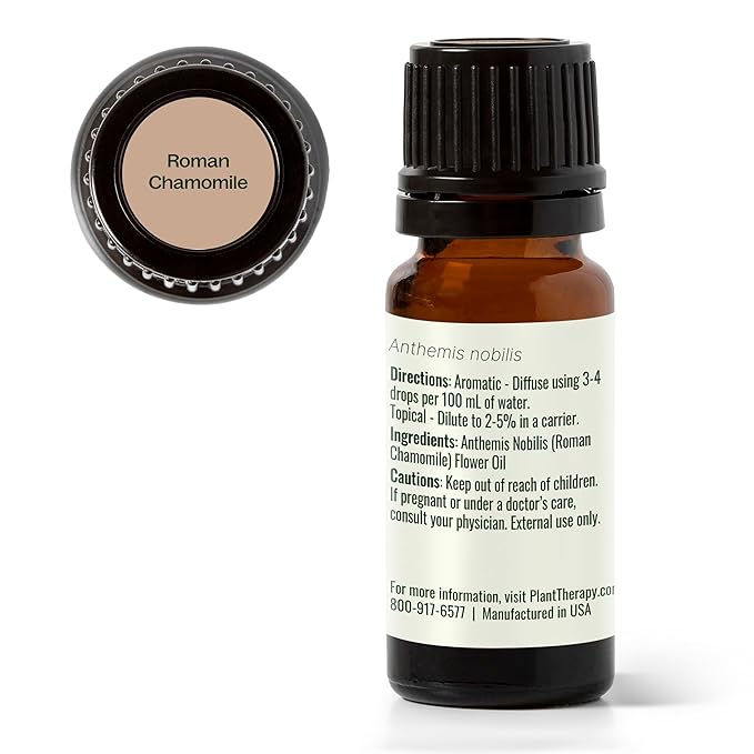 Plant Therapy Roman Chamomile Essential Oil, 10 mL (1/3 oz), 100% Pure, Undiluted, Great for Essential Oil Diffusers, Promotes Restful Sleep, Supports Healthy Skin