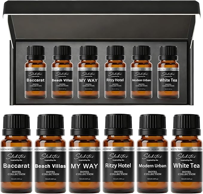 Hotel Diffuser Oil Gift Set – Luxury Hotel Inspired Fragrance Oils for Diffusers, Premium Aromatherapy Home Fragrance, Long Lasting Scent for Bedroom, Spa & Office (Hotel Fragrance Set 10ml*6)