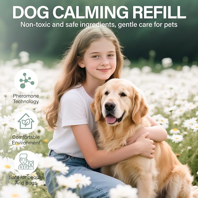SHANDR Calming Pheromones Dog Diffuser 4 in 1 Appeasing Relaxing Diffuser with Timing Function Pet Kit Anxiety Relief Reduce Aggression Barking Fighting Stress