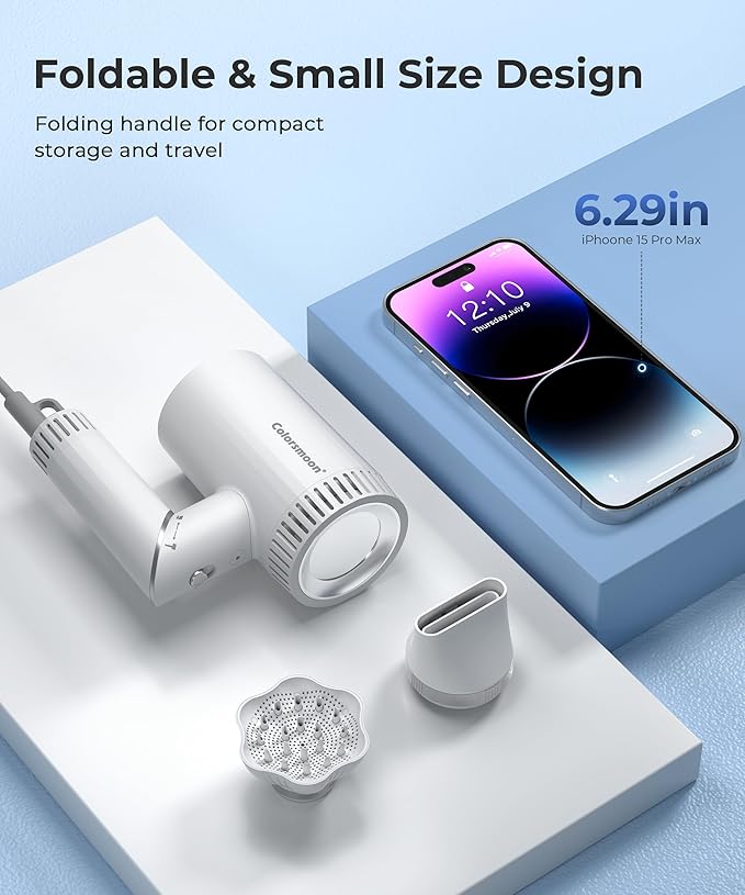 Hair Dryer, 100,000 RPM High-Speed Blow Dryers for Women & Men, Hair Dryers with Diffuser & Nozzle, Portable for Travel Home Use, Quiet & Fast-Drying, 500 Million Negative Ions, Heat-Control