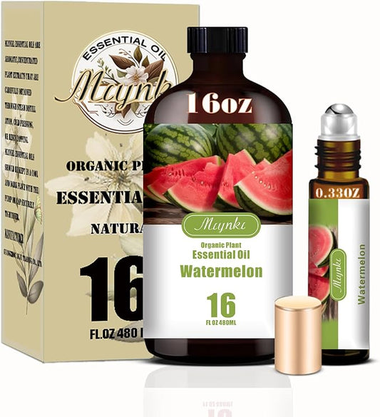 Watermelon Essential Oil – MLYNKL Watermelon Oils 16.33 fl oz for Diffusers, Humidifiers, Massage, DIY Candles, Soap, Cleaning, Home, Yoga, Office, Gifts - 490 ml
