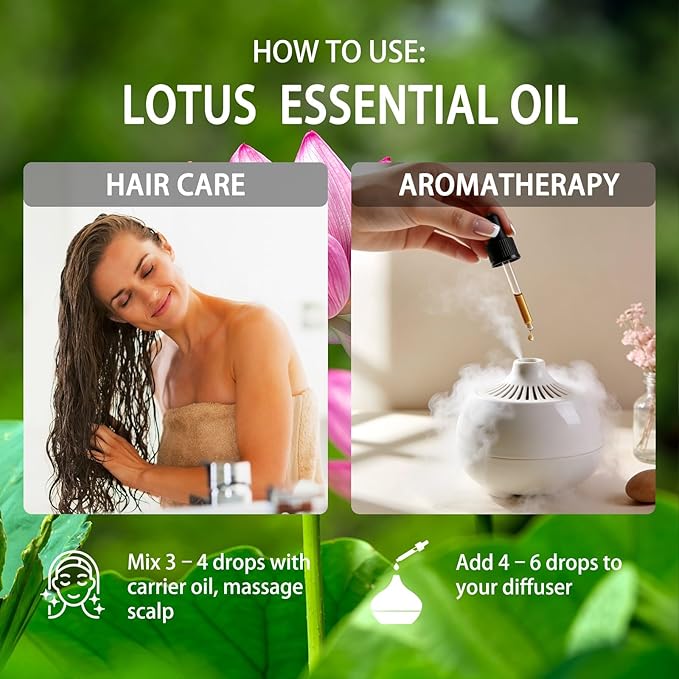 Lotus Essential Oil, 16 fl oz (480ml) - ZODION Lotus Fragrance Oil for Diffuser, Massage, Humidifier, DIY Candle, Soap Making, Home, Bath, Yoga
