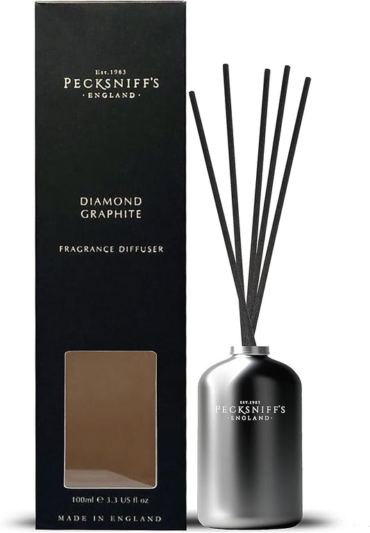 Pecksniff's Jewel 100 ml/3.38 Fl Oz Luxury Diffuser | Diamond & Graphite Scent | Elegant Home Décor | Long-Lasting Fragrance | Crafted in England