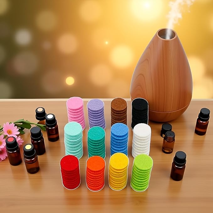 120 Pcs Colour Essential Oil Diffuser Locket Necklace Refill Pads/Aromatherapy Diffuser Necklace Replacement Pads/Thickened/Washable/Highly Absorbent for Aroma Diffuser Pendant Aromatherapy Diffusers