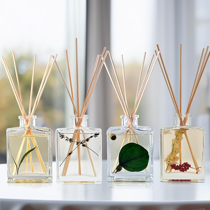 Urban Naturals Oud & Citrus Reed Diffuser Set – Made with Essential Oils – Citrus, Oud, Cedar, Amber & Wood Notes – 5 Ounce Sleek Black Rectangular Refillable Glass Bottle – Made in the USA