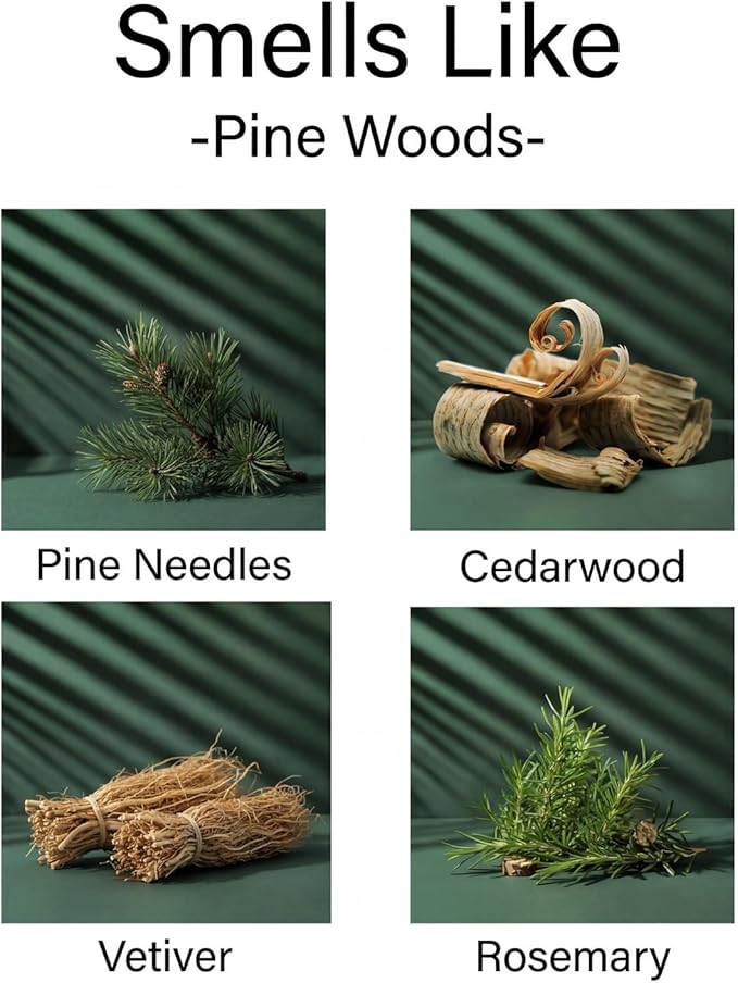 Aronica Diffuser Refill 120ml_Pine Woods, Winter Evergreen Balsam Forest Holiday Scent with Rosemary Essential Oil