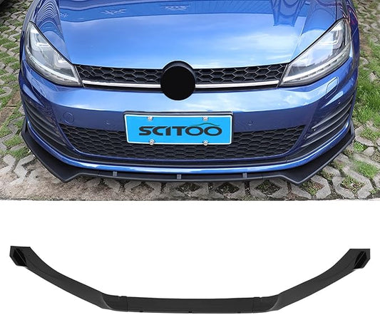 SCITOO Glossy Black PP Front Bumper Body Kit Spoiler Chin Spoiler Front Bumper Lip Fit for 2014-2020 for Volkswagen Golf GTI MK7