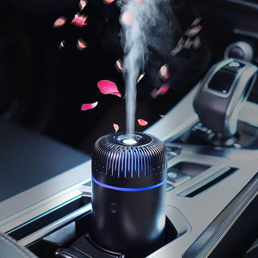 Car Diffuser Humidifier USB Aromatherapy Essential Oil Air Freshener USB Cool Mist Mini Portable Diffuser for Car Home Office Bedroom (Black)