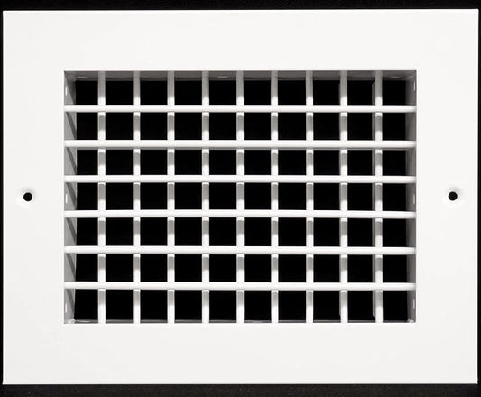 HVAC Premium 10''w X 4''h Aluminum Double Deflection Adjustable Air Supply HVAC Diffuser - Full Control Vertical/Horizontal Airflow Direction - Vent Duct Cover [Outer Dimensions: 11.6''w X 5.6''h]