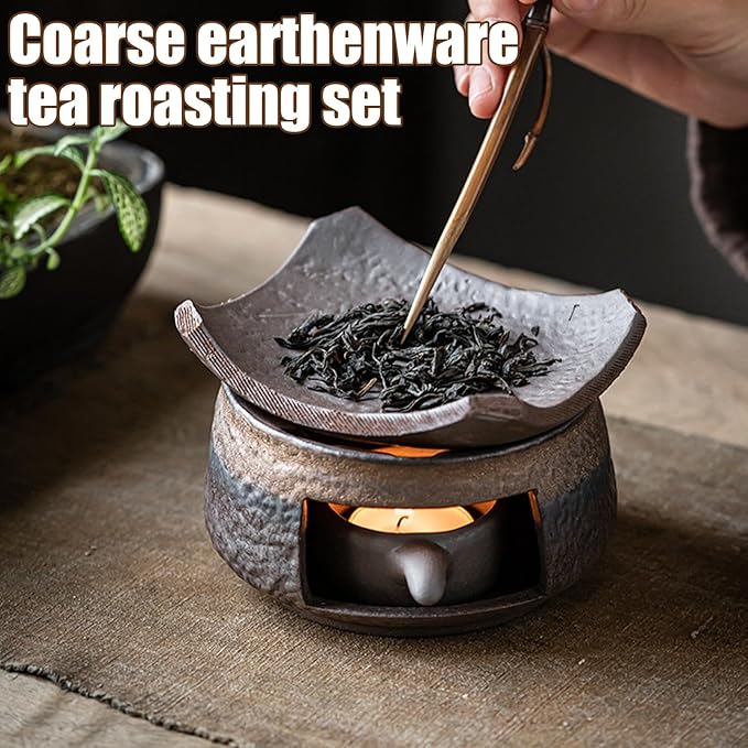 Ceramic Aromatherapy Stove Essential Oil Burner Handmade Zen Incense Burner Kit Candle Wax Melts Warmer Zen Santo Diffuser for Home Fragrance, Meditation, Relaxation & Bedroom