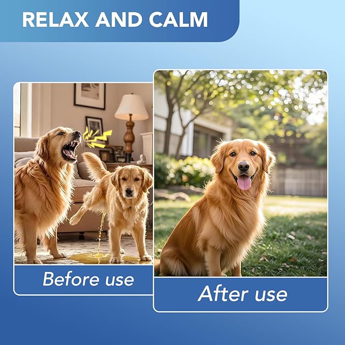 Adanced 180 Day Dog Calming Diffuser, Calming Pheromones Diffuser Kit Appeasing Pheromone Diffuser to Calm (6Refill+Interactive GiftCard) for Anxiety Relief Reduce Aggression Fighting Barking Stress
