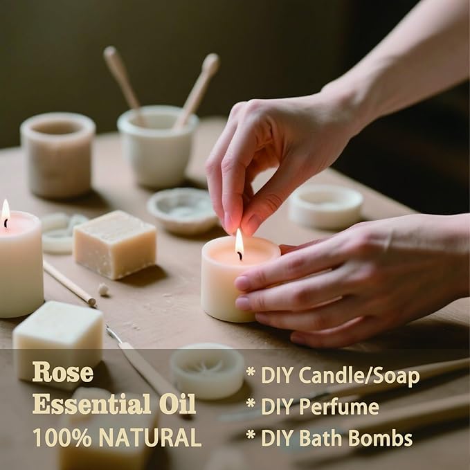 Rose Essential Oil – MLYNKL Rose Oils for 16.33 fl oz Diffusers, Humidifiers, Massage, DIY Candles, Soap, Cleaning, Home, Yoga, Office, Gifts - 490 ml