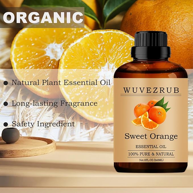 Sweet-Orange Essential Oil - 240ML, 100% Pure & Natural for Aromatherapy Diffuser - 8 Fl Oz