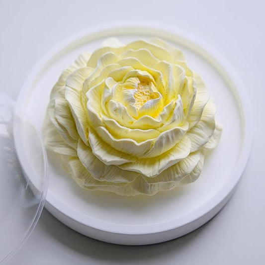 Essential Oil Passive Flower Diffuser -Non-Electric Peony Flower Porcelain Aromatherapy Diffusers for Small Mini Room, Desk Decorative, Bathroom (Yellow, Peony)