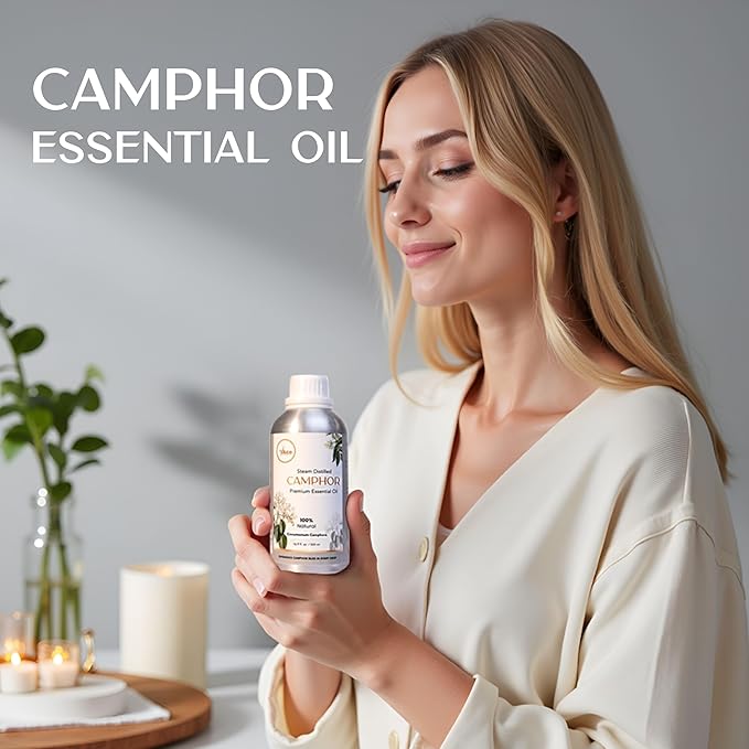 My Ace 100% Pure Camphor Essential Oil – Steam-Distilled Natural Oil for Diffuser, Aromatherapy, Soap & Candle Making – Paraben-Free, Vegan, Made in India 16 fl oz