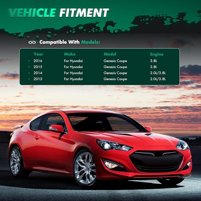 SCITOO Matte Black Front Lip Spoiler Body Kit Compatible with 2013-2016 for Hyundai for Genesis Coupe Front Bumper Lip Splitter Chin Exterior Diffuser