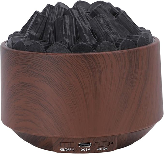 Rengue Essential Oil Diffuser, ABS Mini Humidifier with Mystical/Fantasy Effect, Dual Mist Modes 300ml for Home Office Bedroom (Dark Wood Grain)