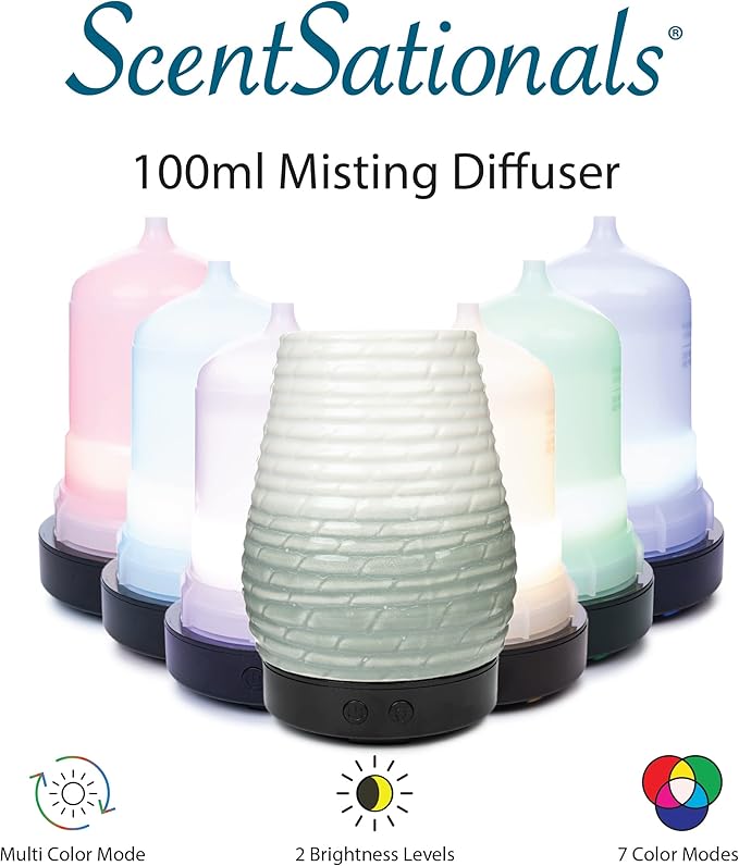 ScentSationals Essential Oil Diffuser - Eclectic Collection - Aromatherapy Diffuser for Living Room or Bedroom, Home Fragrance Diffuser for Scented Essential Oils - Dunaway