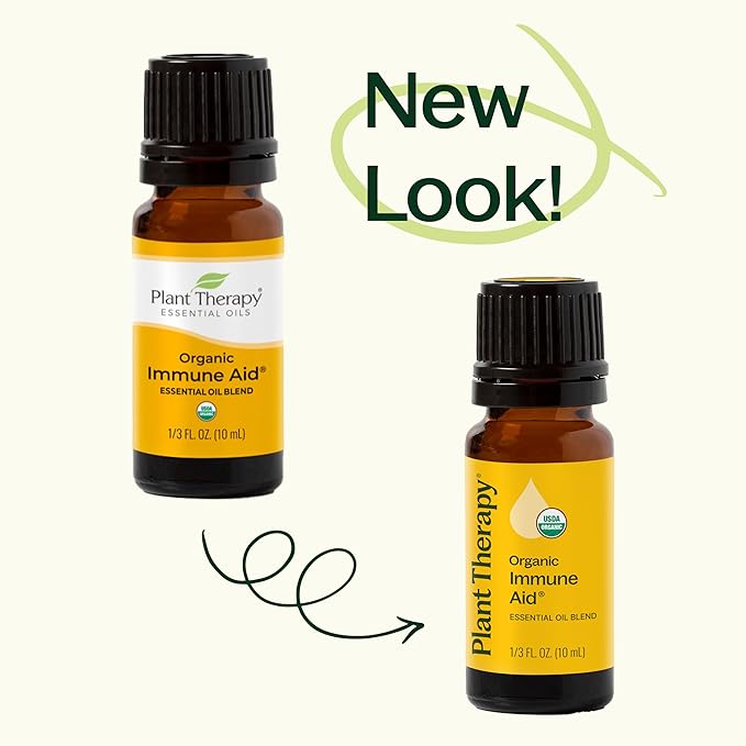 Plant Therapy Organic Immune Aid Essential Oil Blend, 10 mL (1/3 oz), 100% Pure, Undiluted, Supports a Healthy Immune System, Encourages Overall Wellness