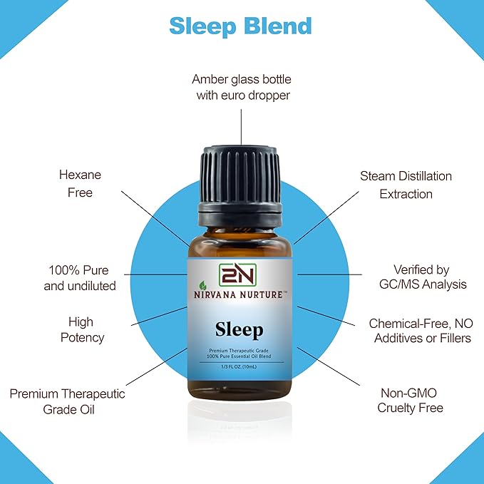 Sleep Blend,100% Pure and Premium, Undiluted, Sleep, Aromatherapy, Calm, Relax