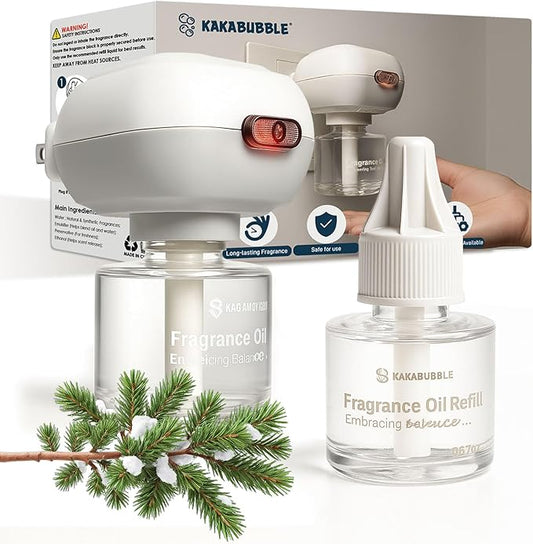 Open Air Plug-in Essential Oil Diffuser Starter Kit, 2-Pack – 30-Day Freshness, Pet & Child Safe, Ideal for Small & Medium Rooms (Pine Scent)